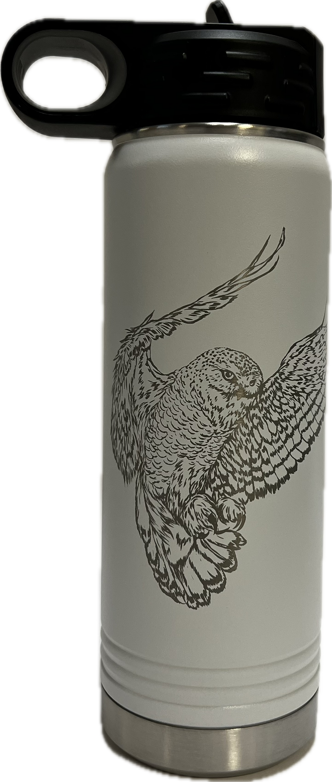 Snowy Owl - 20oz Water bottle with Straw Lid