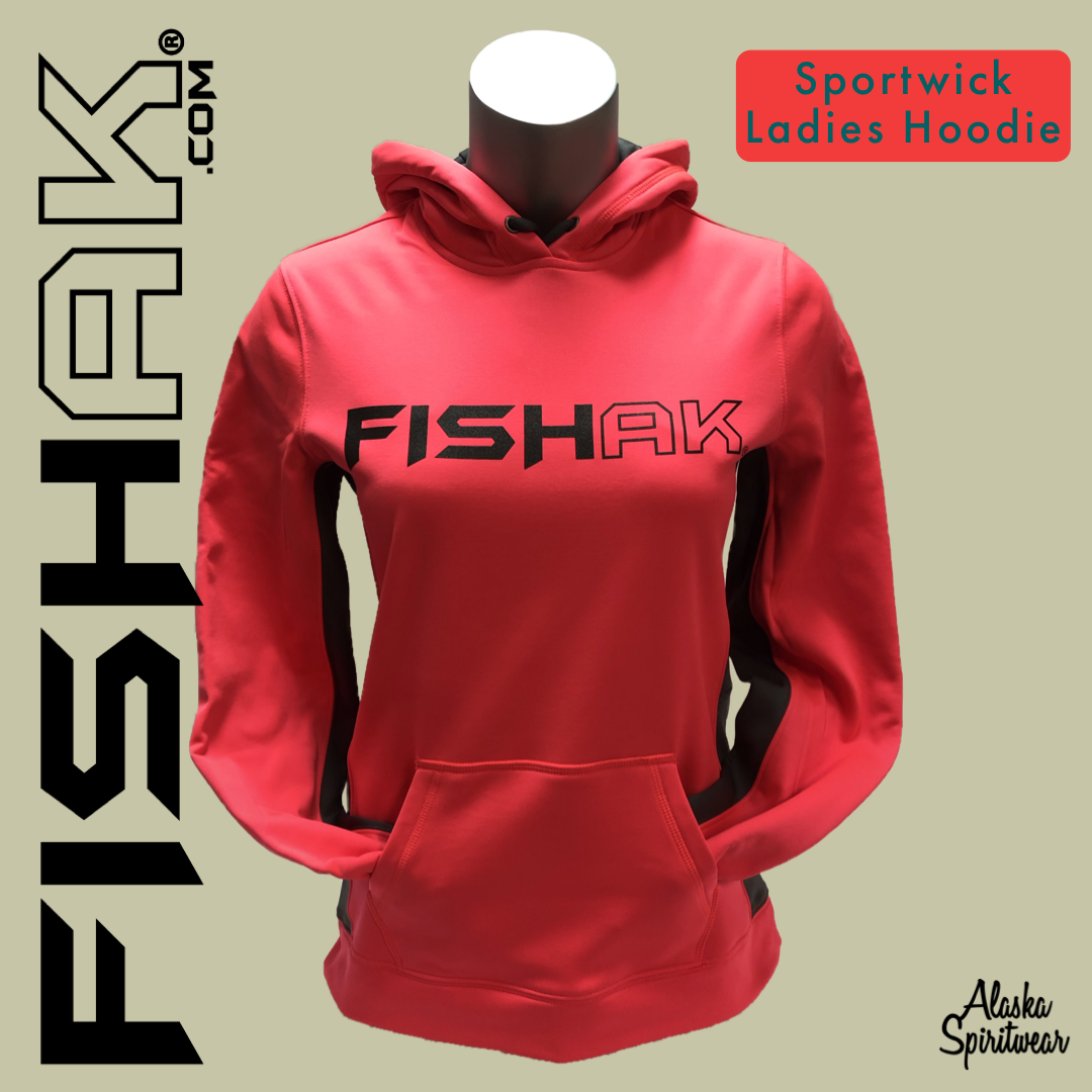 FISH AK - Ladies Sport-Wick Hoodie (SD) – Alaska Spiritwear, LLC