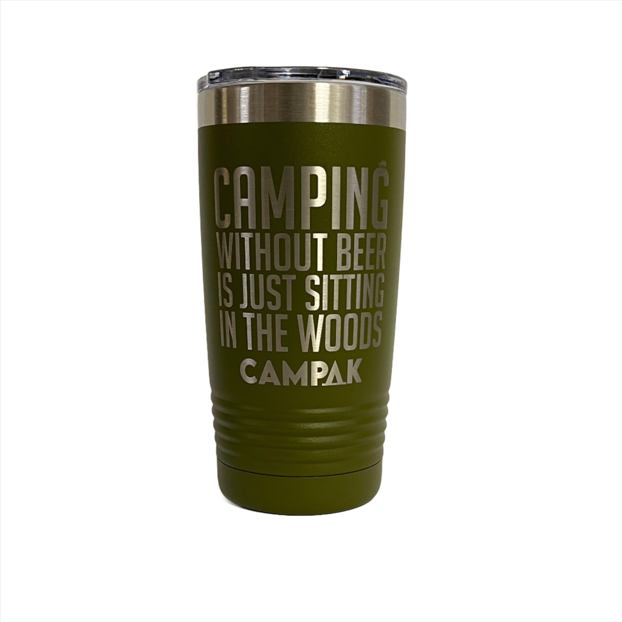 Camping Without Beer - CAMP AK - 20oz Stainless Tumbler